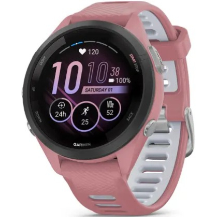 Garmin Forerunner 265S Black Bezel/Light Pink Case and Light Pink/Whitestone Silicone Band 42mm (010-02810-15)