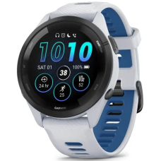 Garmin Forerunner 265 Black Bezel with Whitestone Case and Whitestone/Tidal Blue Silicone Band 46mm (010-02810-11)